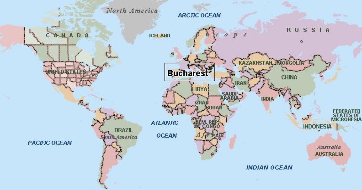 Bản đồ của bucharest thế giới 