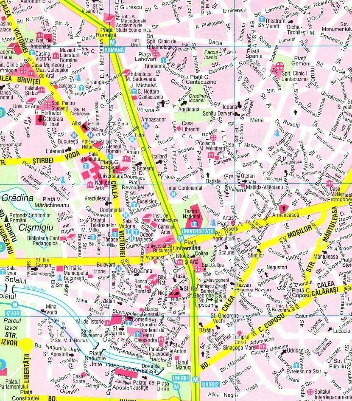 bản đồ của bucharest trung tâm thành phố