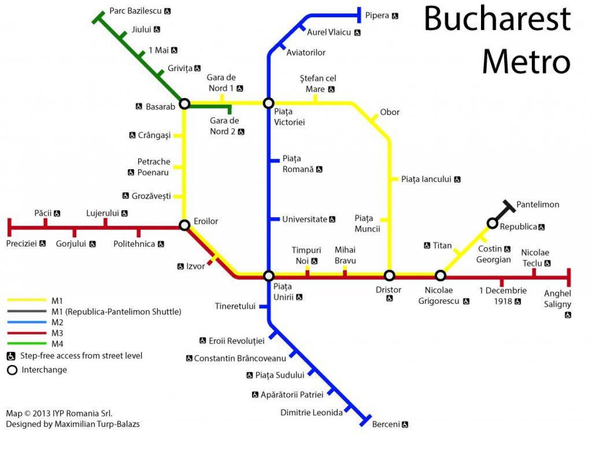 Bản đồ của bucharest giao thông công cộng 