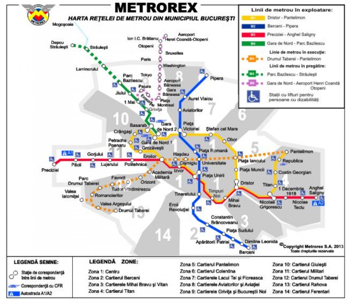 bucharest tàu điện ngầm bản đồ