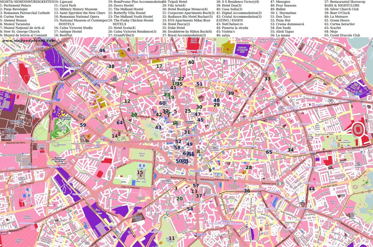 bucharest bản đồ đường phố