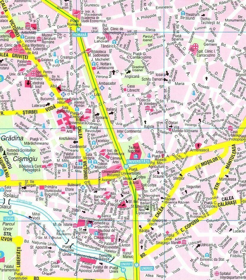 bản đồ của bucharest trung tâm thành phố