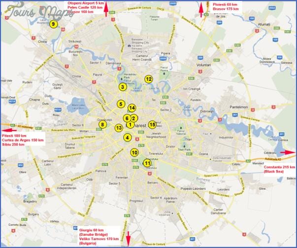 Bản đồ của bucharest hấp dẫn