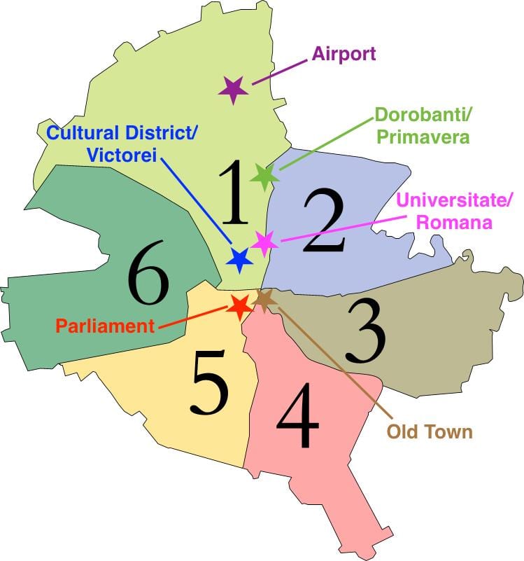 Bản đồ của bucharest lĩnh vực 